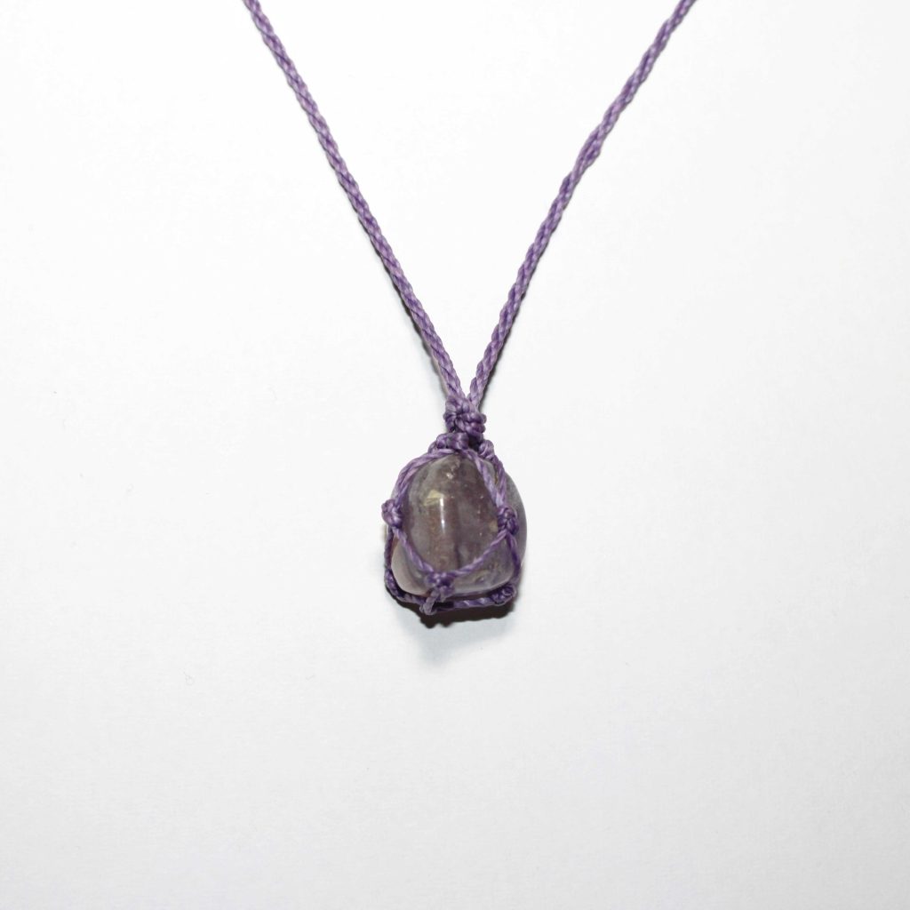 Collana collezione " Nodi di Natura" in macramè con Fluorite - Image 2
