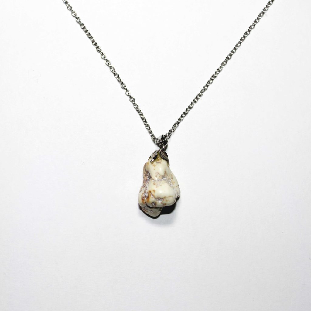 Collana collezione "Riflessi di Natura" in acciaio con pietra naturale "Magnesite"