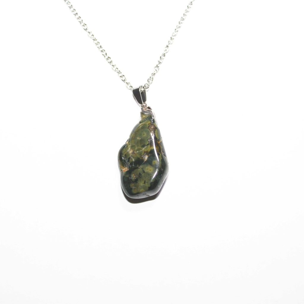 Collana collezione "Riflessi di Natura" in acciaio con pietra naturale "Diaspro oceano"