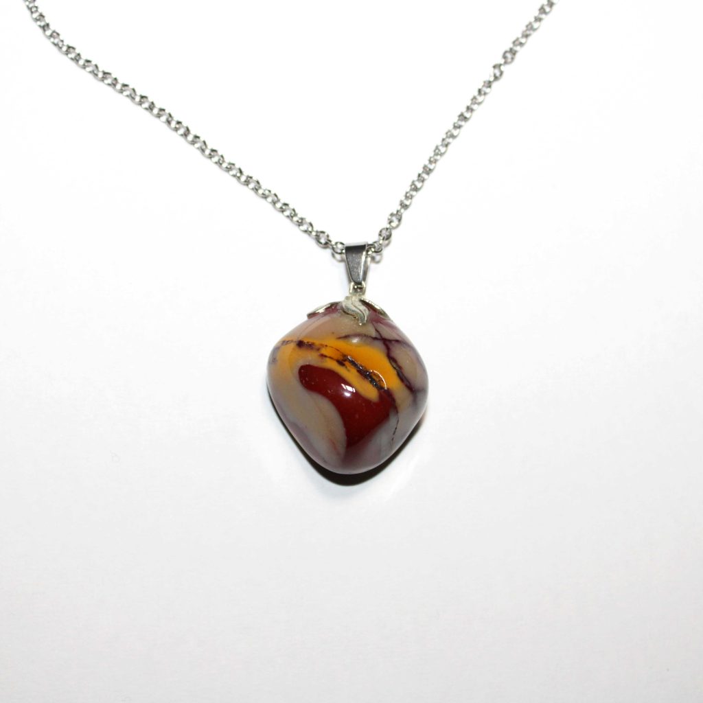 Collana collezione "Riflessi di Natura" in acciaio con pietra naturale "Mokaite"